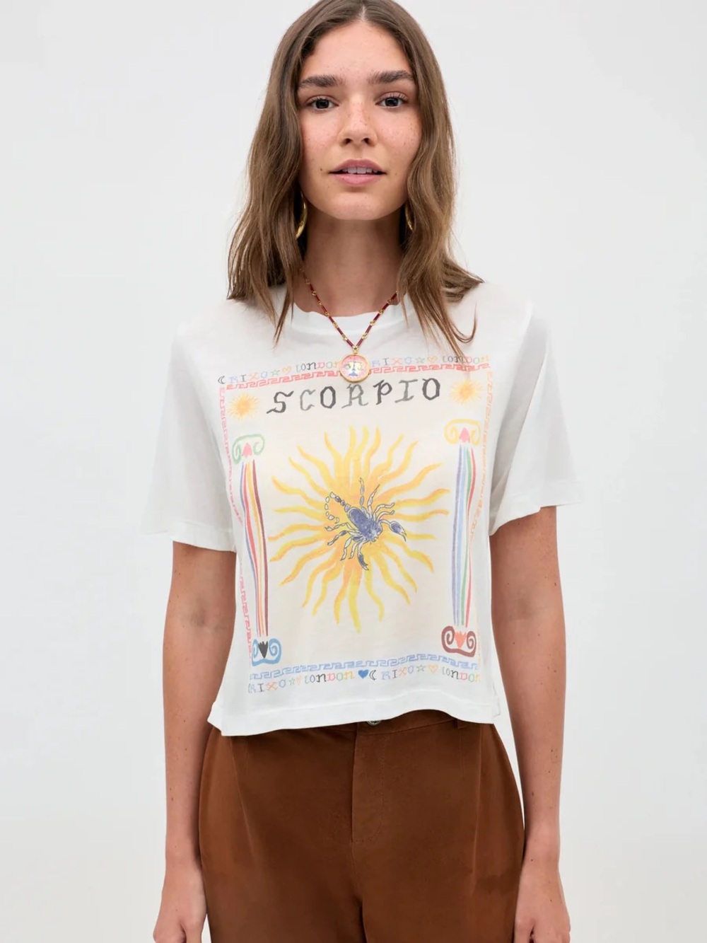RIXO Ria Hand Painted Zodiac Scorpio T-Shirt
